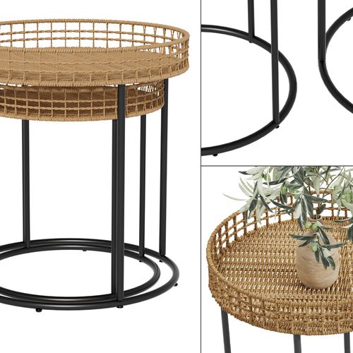 Set De Tables Basses Brunswick 49378 Bois 44x44cm Avec Support