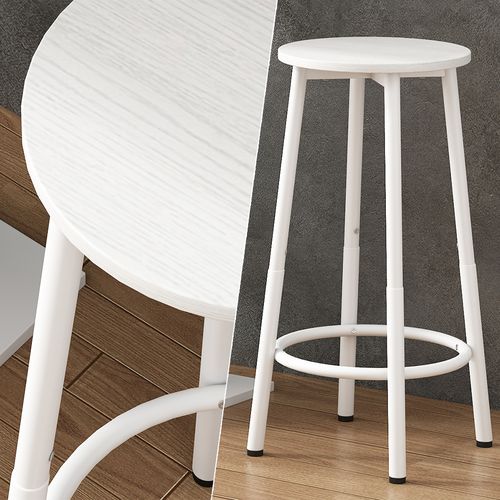 Tabouret De Bar Edmonton 49413 Blanc 31.5x64cm 2 Pièces