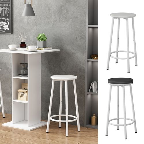 Tabouret De Bar Edmonton 49413 Blanc 31.5x64cm 2 Pièces