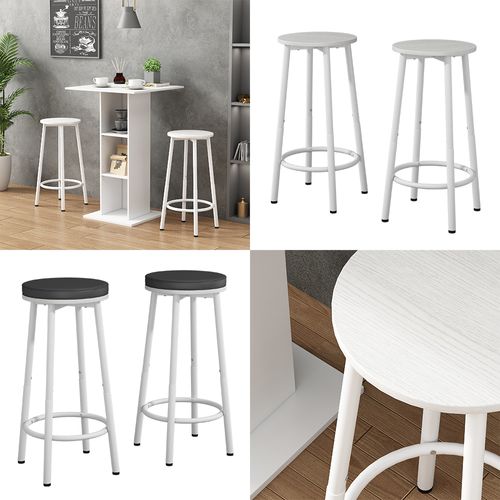 Tabouret De Bar Edmonton 49413 Blanc 31.5x64cm 2 Pièces