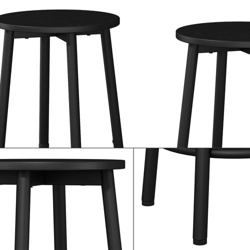 Tabouret De Bar Edmonton 49414 Noir 31.5x64cm 2 Pièces