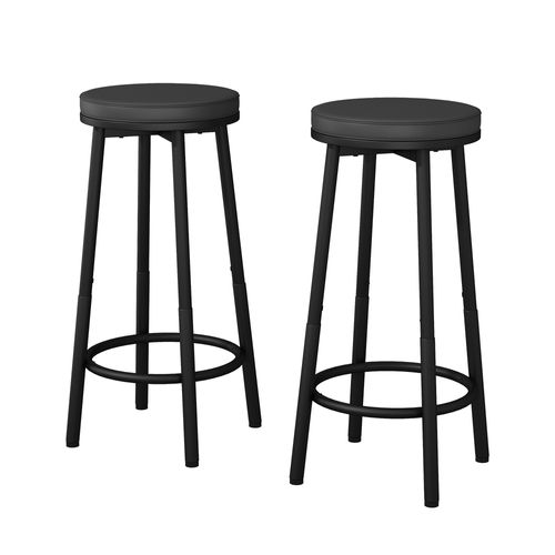 Tabouret De Bar Edmonton 49414 Noir 31.5x64cm 2 Pièces