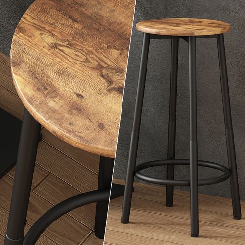 Tabouret De Bar Edmonton 49415 Chêne Rustique 31.5x64cm 2 Pièces