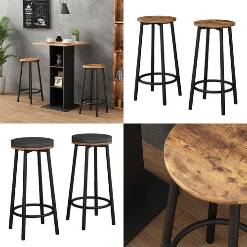 Tabouret De Bar Edmonton 49415 Chêne Rustique 31.5x64cm 2 Pièces