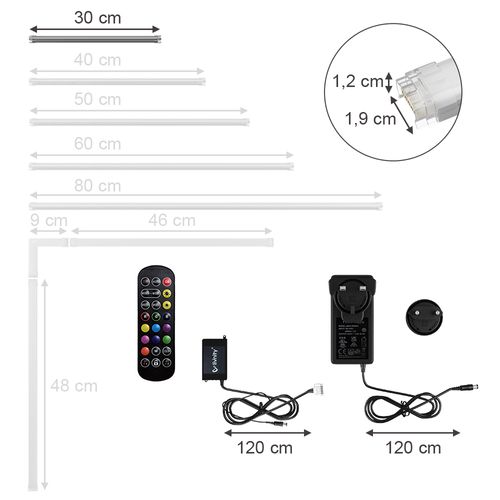 Bande LED 49431 Blanc 30cm Avec Kit De Démarrage