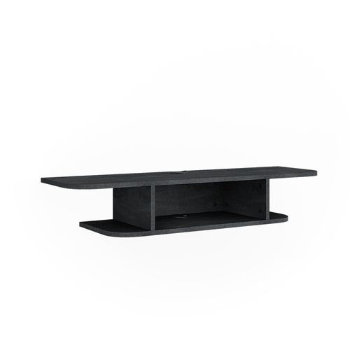 Meuble TV Lorio 49520 Béton Noir 105x18.2cm Avec Compartiments Ouverts