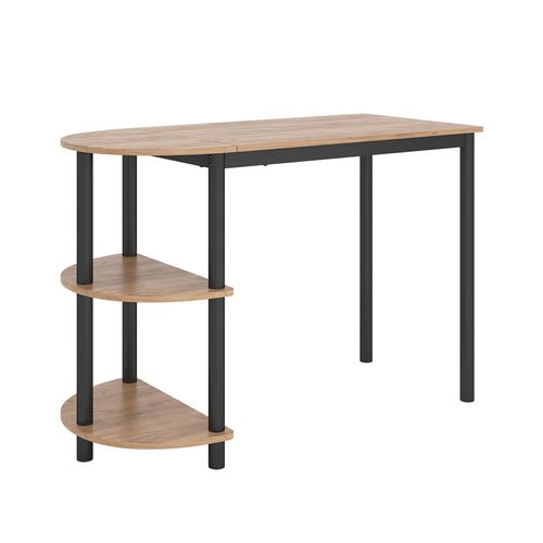 Table De Cuisine Freetown, Chêne Doré/noir, 110x50cm Avec Étagères Ouvertes