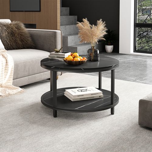 Table Basse Ontario 49540 Marbre 80x80cm Rond