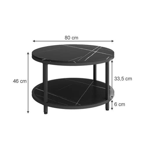 Table Basse Ontario 49540 Marbre 80x80cm Rond