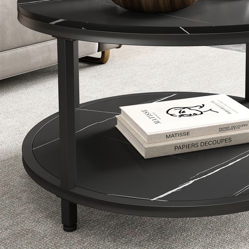 Table Basse Ontario 49540 Marbre 80x80cm Rond