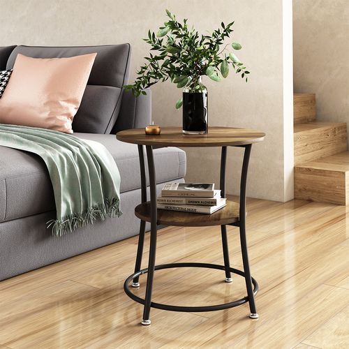 Table Basse Quebec 50002 Bois Antique 50x50cm Avec Tablette