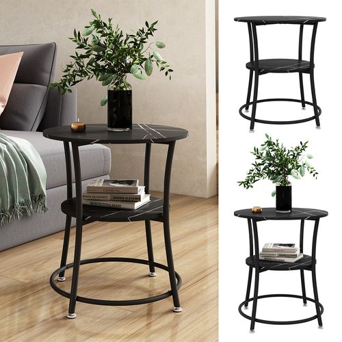 Table Basse Quebec 50004 Marbre 50x50cm Avec Tablette