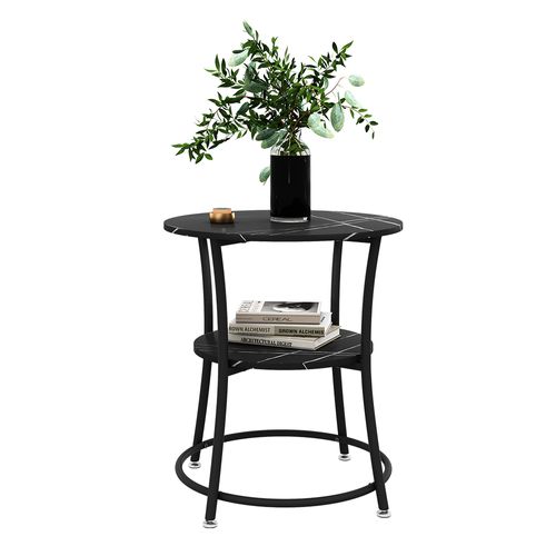 Table Basse Quebec 50004 Marbre 50x50cm Avec Tablette