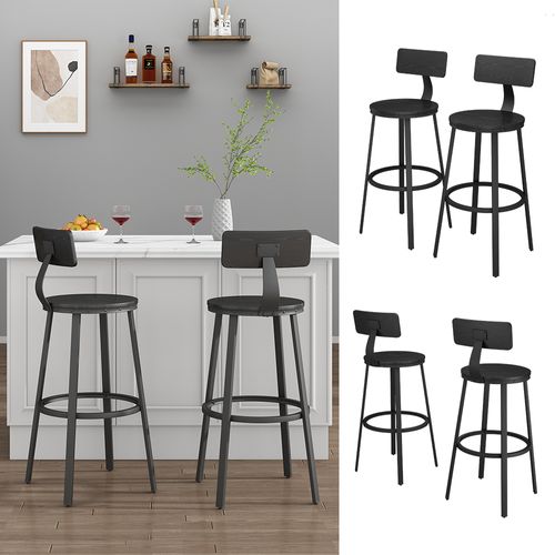 Tabouret De Bar Caracas 50037 Noir 34x102cm 2 Pièces