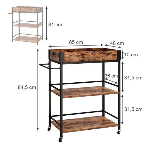 Caisson à Roulettes Fyrk 50040 Chêne Rustique 65x84.5cm