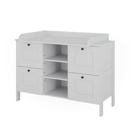 Commode à Langer Ajaton, Blanc, 133x98.4cm Avec 4 Tiroirs