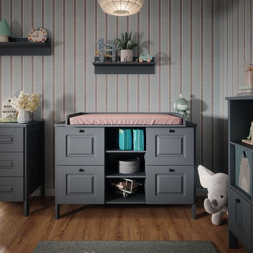 Table à Langer Ajaton 50055 Gris 133x98.4cm Avec 4 Tiroirs