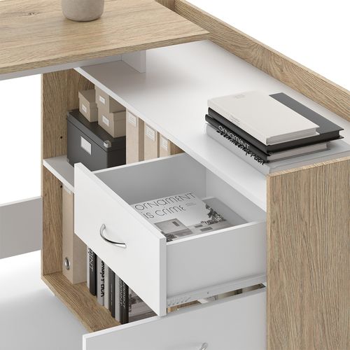Bureau Dangle Noira 50117 Sonoma 135x77cm Avec Tiroir