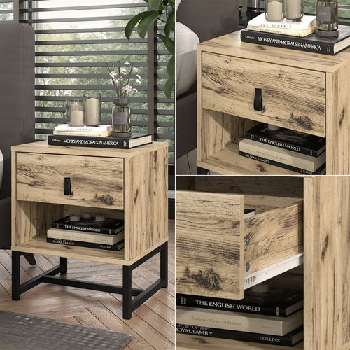 Table De Nuit Ezra 50123 Chêne Lot De 2