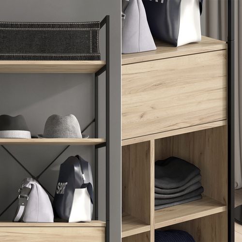 Armoire à Vêtements Enya 50126 Bois 60x180cm Avec Tiroir