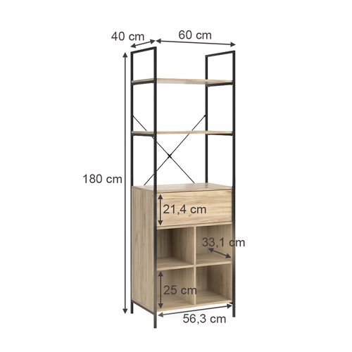 Armoire à Vêtements Enya 50126 Bois 60x180cm Avec Tiroir