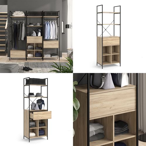 Armoire à Vêtements Enya 50126 Bois 60x180cm Avec Tiroir