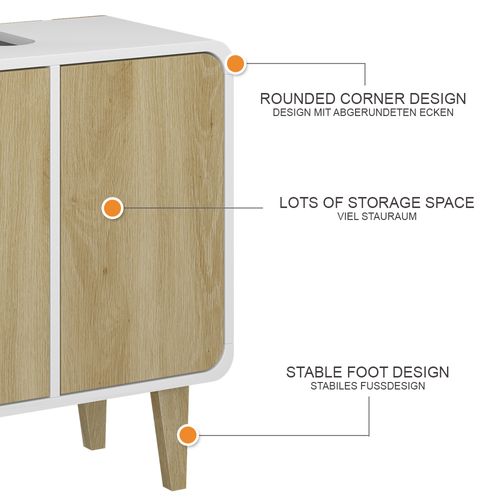Meuble Sous Vasque  Arla 50154 Blanc/chêne 60x61cm