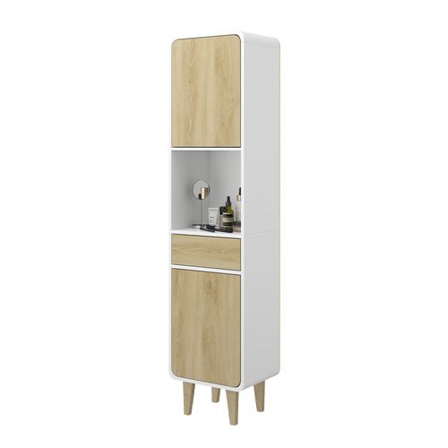 Meuble De Salle De Bain Arla 50158 Blanc/chêne 40x161cm