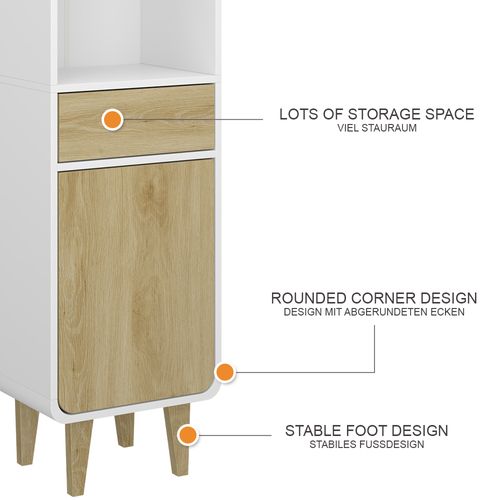 Meuble De Salle De Bain Arla 50158 Blanc/chêne 40x161cm