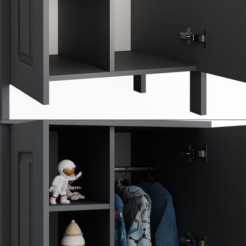 Armoire Pour Enfants Ajaton, Gris, 70x120.6cm