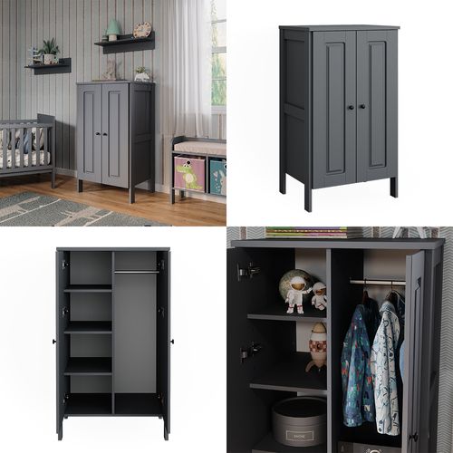 Armoire Pour Enfants Ajaton, Gris, 70x120.6cm