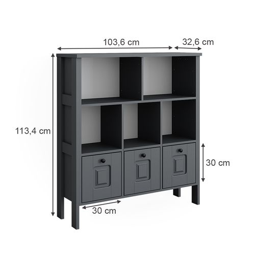 Bibliothèque Enfant Ajaton 50176 Gris 103.6x113.4cm