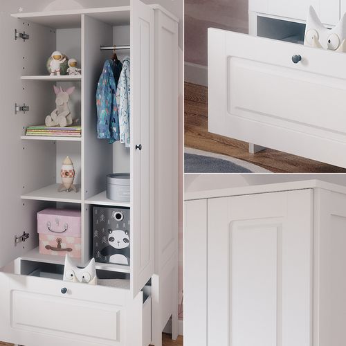 Armoire Pour Enfants Ajaton, Blanc, 83.3x187cm