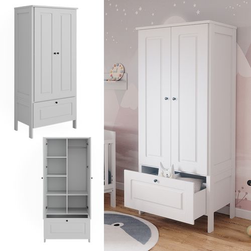 Armoire Pour Enfants Ajaton, Blanc, 83.3x187cm