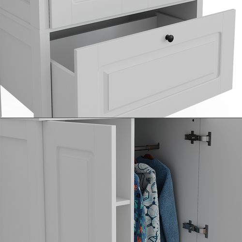 Armoire Pour Enfants Ajaton, Blanc, 83.3x187cm