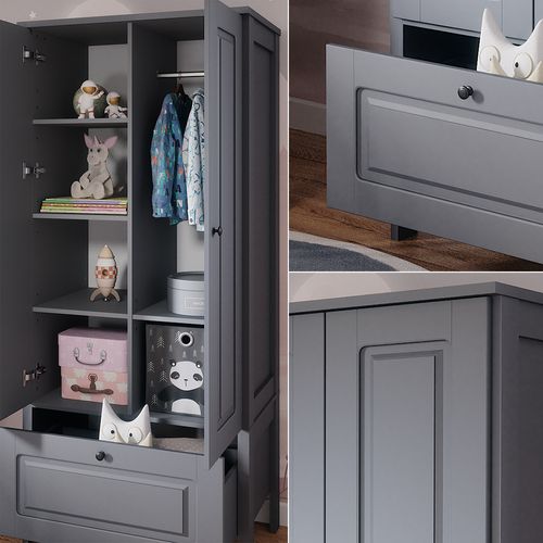 Armoire Pour Enfants Ajaton 50180 Gris 83.3x187cm