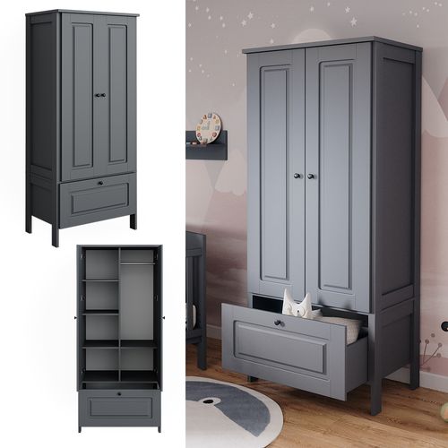 Armoire Pour Enfants Ajaton 50180 Gris 83.3x187cm