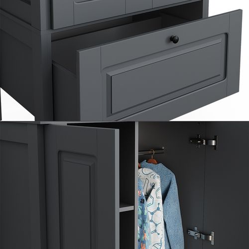 Armoire Pour Enfants Ajaton 50180 Gris 83.3x187cm