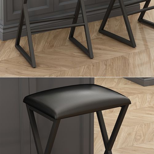 Tabouret De Bar Vault 50191 Noir 40x64cm 2 Pièces