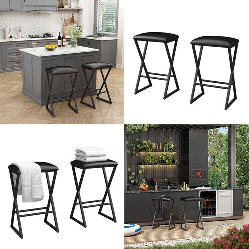 Tabouret De Bar Vault 50191 Noir 40x64cm 2 Pièces