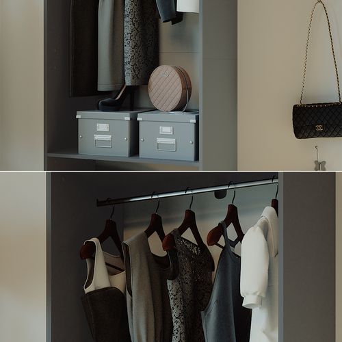 Armoire à Vêtements Elmo 50201 Anthracite 80x200cm