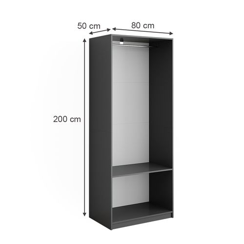 Armoire à Vêtements Elmo 50201 Anthracite 80x200cm