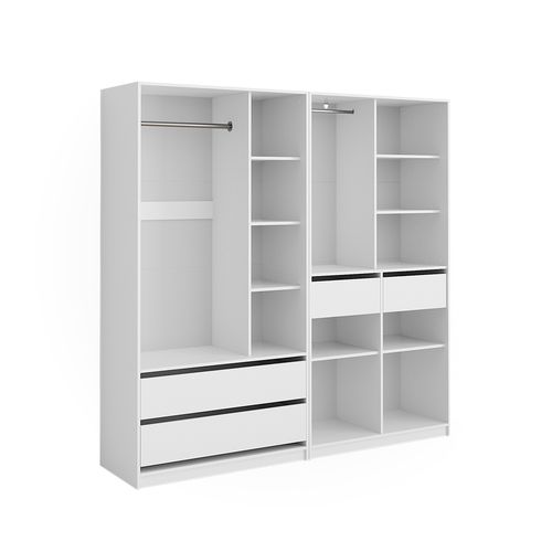 Armoire à Vêtements Elmo 50203 Blanc 100x200cm Lot De 2