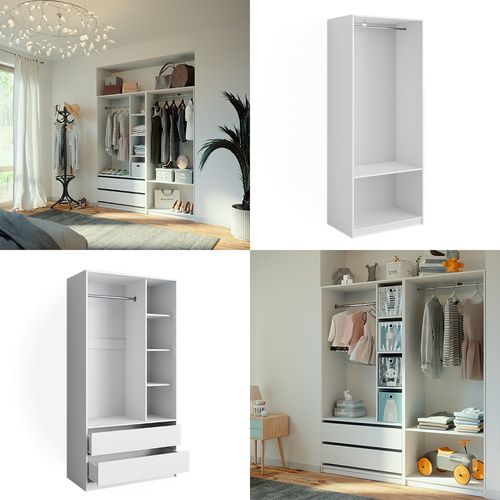 Armoire à Vêtements Elmo 50204 Blanc 100x200cm Lot De 2