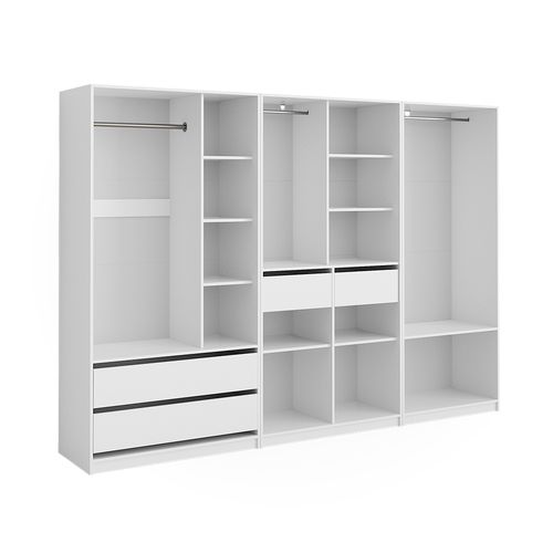 Armoire à Vêtements Elmo 50205 Blanc 100x200cm Lot De 3