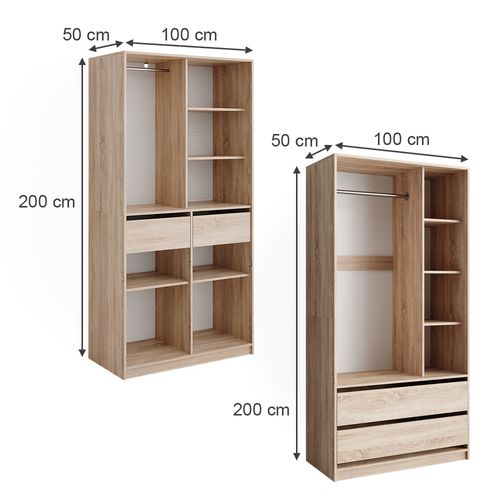 Armoire à Vêtements Elmo 50206 Sonoma 100x200cm Lot De 2