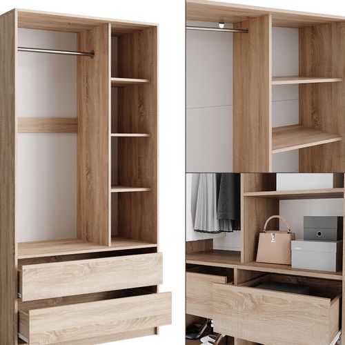 Armoire à Vêtements Elmo 50206 Sonoma 100x200cm Lot De 2