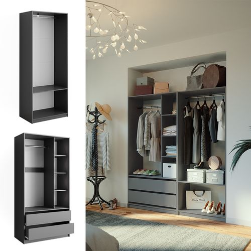 Armoire à Vêtements Elmo 50210 Anthracite 100x200cm Lot De 2