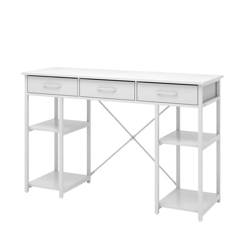 Coiffeuse Chino 50215 Blanc 120cm Avec 3 Tiroirs