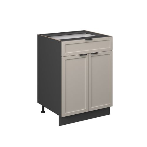 Meuble Cuisine Fame-line 50251 Grisbeige 60cm Avec Tiroir, Sans Pt